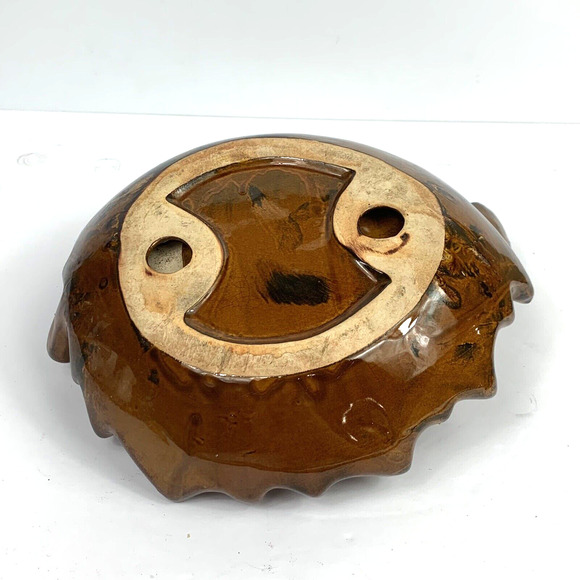 Ceramic Bird Bath large Leaf Plate Majolica Style Glazed Bird feeder dish tray - Picture 9 of 10